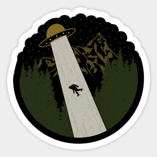 Bigfoot UFO Abduction Sticker